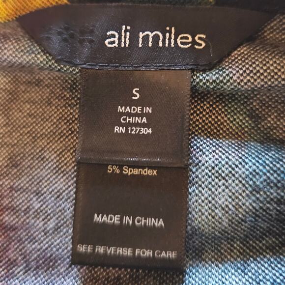 Ali Miles Brushed Knit Abstract 3/4 Sleeve Button Shirt Jacket Women's S 3829 - Picture 3 of 7